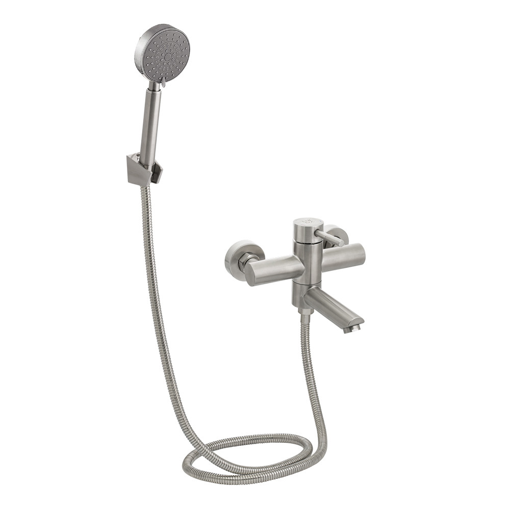 Змішувач для ванни Lidz Aria 006 з поворотним виливом (з душовим гарнітуром) (k35) LDARI006NKS34940 Nickel Krash Твій Вибір, фото 1