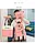 Рюкзак шкільний підлітковий з принтом набір 4в1 тканина Оксфорд рожевий (200-120), фото 2