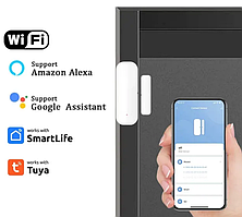 Датчик відкриття дверей, вікон Wi Fi з додатком Tuya Smart Life