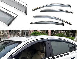 Дефлектори вікон Dodge Journey 2010-2024  з хром  молдингом