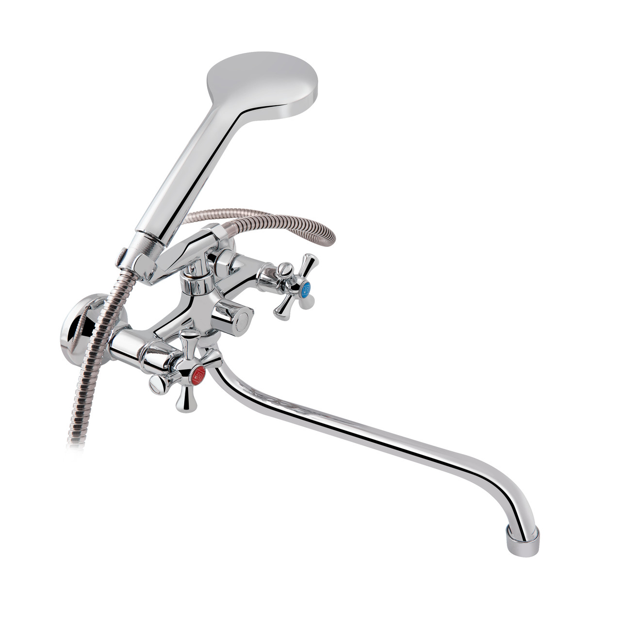 Змішувач для ванни Lidz Lamb 1401 з поворотним виливом двохвентильний (з душовим гарнітуром) LDLAM1401CRM22017 Chrome Krash Твій, фото 1