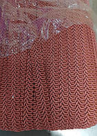 Тасьма косичка шубна теракот фламінго, ширина 1.2 см (1уп-50 метрів)