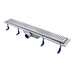 Трап Qtap Dry FB304-700 лінійний з сухим закривом та нержавіючою решіткою 700х73 Krash Твій Вибір