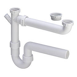 Сифон для мийки Ø40 подвiйний VIEGA пластик 329174 Krash Твій Вибір