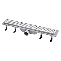 Трап лінійний для душу з сухим затвором 600 мм сатиновий Kroner KRP Harz Harz L60 Löcher