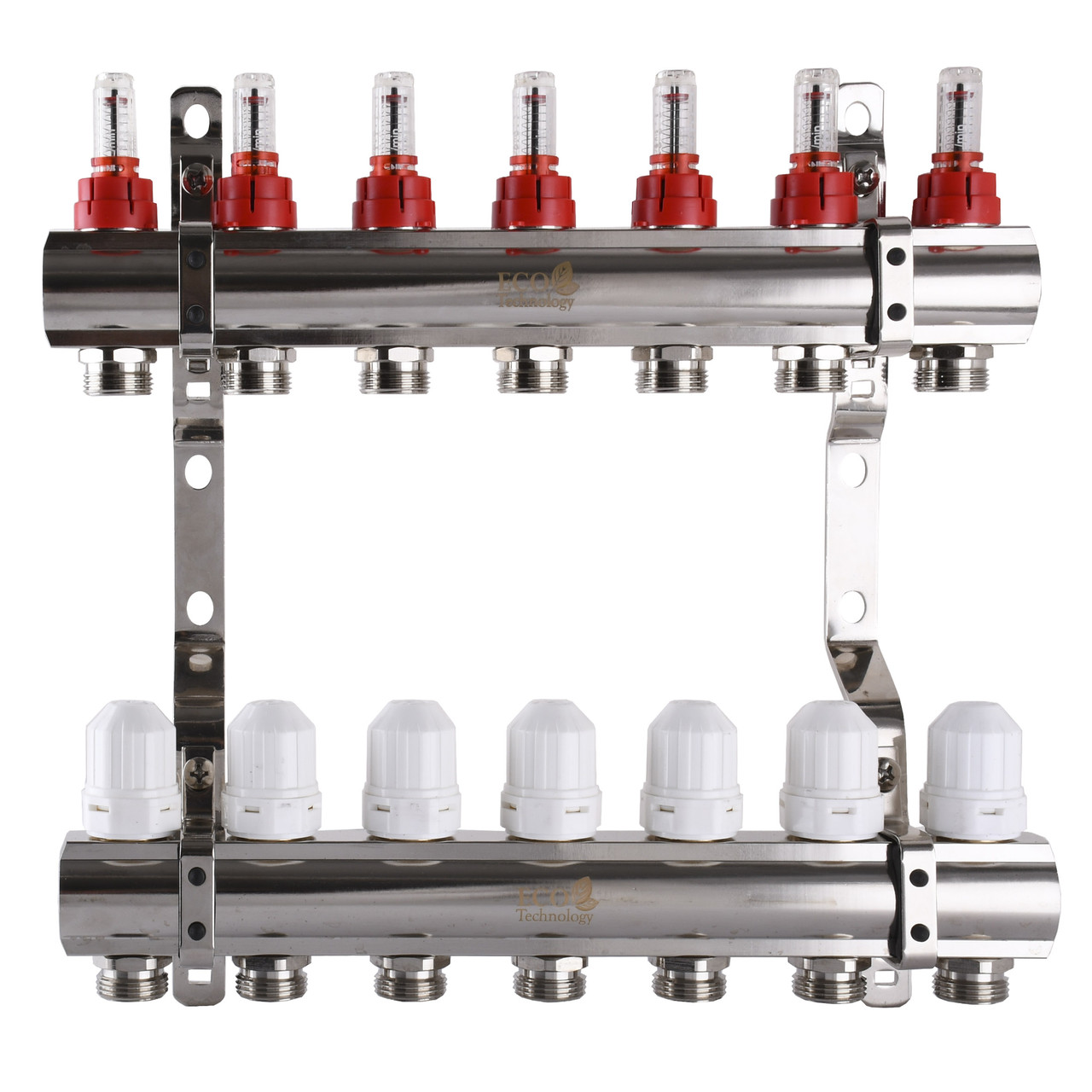 Колектор з вимірювачем витрат, регуляторами та кріпленням ECO 001D 1"x7 Krash Твій Вибір, фото 1