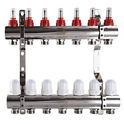 Колектор з вимірювачем витрат, регуляторами та кріпленням ECO 001D 1"x7 Krash Твій Вибір