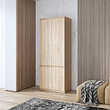 Шафа для одягу VAYS, з полицями, в спальню, сучасна, з фасадами без ручок R-24, фото 4