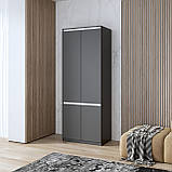 Шафа для одягу VAYS, з полицями, в спальню, сучасна, з фасадами без ручок R-24, фото 8