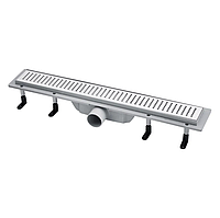 Трап лінійний для душу з сухим затвором 800 мм сатиновий Kroner KRP Harz L80 Löcher