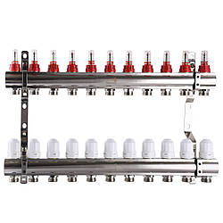 Колектор з вимірювачем витрат, регуляторами та кріпленням ECO001D 1"x11 Krash Твій Вибір