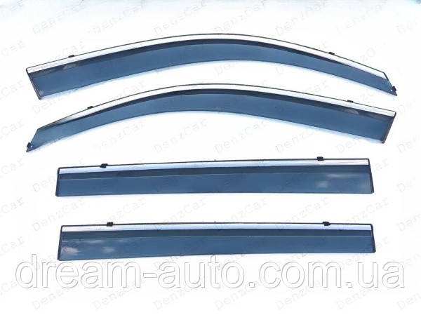 Дефлектори вікон Ford  Explorer  2011-2018 з хром  молдингом, фото 1