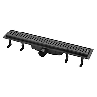 Душовий трап з нержавіючою решіткою сухим затвором 600 мм чорний Kroner KRP Harz Harz SCH60 Sektion Schwarz