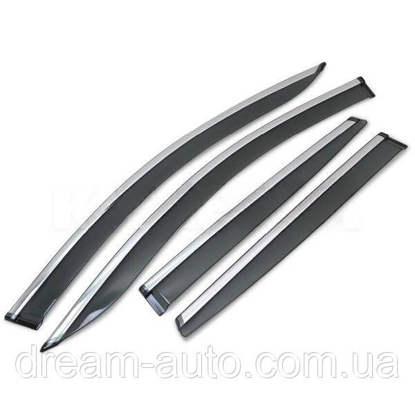 Дефлектори вікон Ford  F-150  2015-2019 з хром  молдингом, фото 1