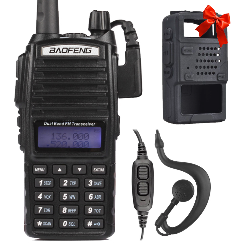 Рація Baofeng UV-82 до 10км, 8W, 2000мАч + Подарунок Силіконовий чохол для рації / Цифрова радіостанція
