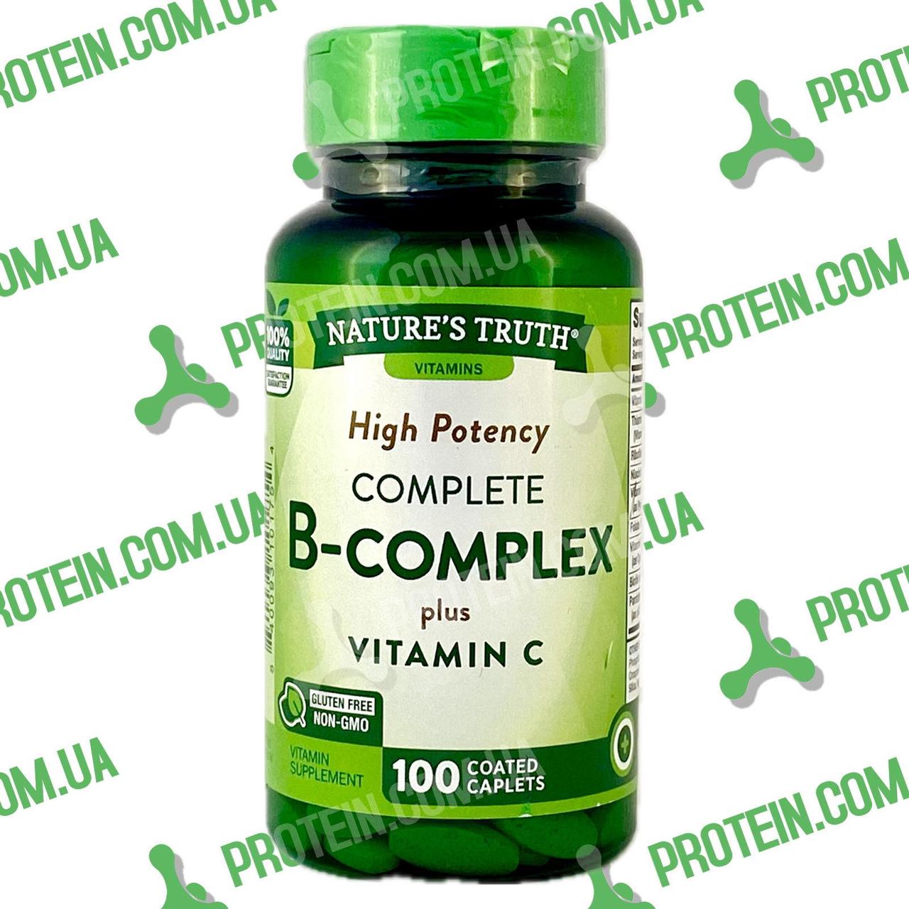 Вітаміни Nature`s Truth High Potency Complete B-Complex plus Vitamin C 100 таб