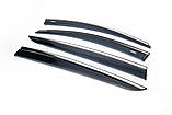 Вітровики з хром молдингом (4 шт, Niken) для Kia Sportage 2015-2021 рр, фото 3