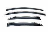 Вітровики з хромом (4 шт, Niken) для Fiat Linea 2006-2018 рр, фото 2