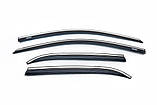 Вітровики з хромом (4 шт, Niken) для Hyundai I-20 2014-2020 рр, фото 2