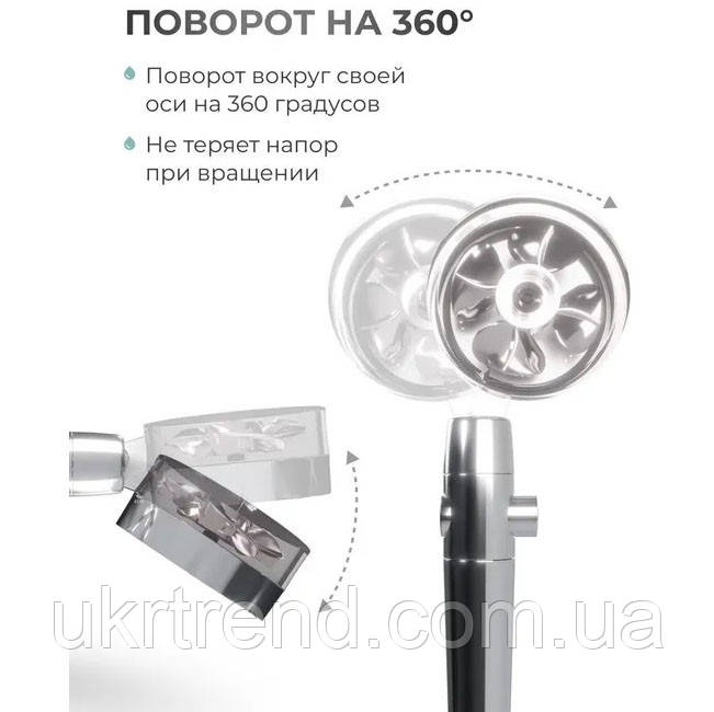 Хромована лійка для душу з вентилятором, Насадка для душу з спа, Насадка AG-766 для душу