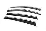 Вітровики з хромом (4 шт, Niken) для Toyota Rav 4 2013-2018 рр, фото 2