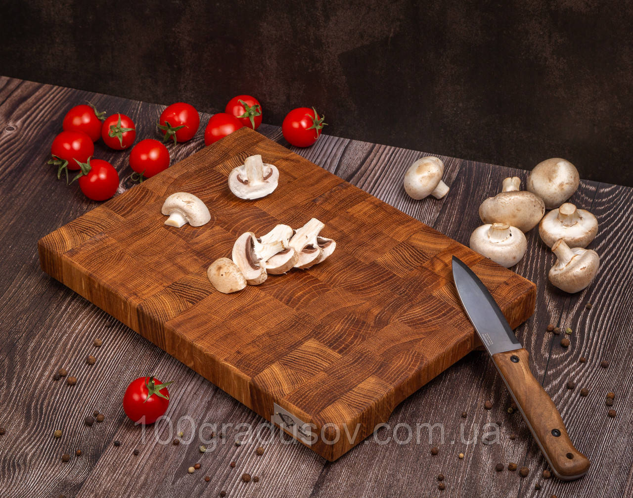 Кухонна торцева обробна дошка з Дуба PAV-Wood 30х40х4,5 см класика