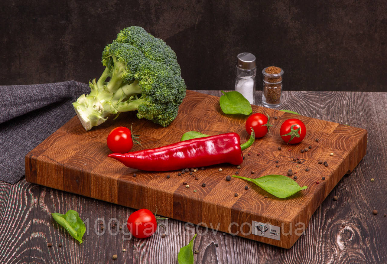 Кухонна торцева обробна дошка з Дуба PAV-Wood 20х30х2.5 см класика, фото 1