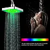 Лійка насадка для душу з LED-підсвіткою RGB світлодіодна, квадратна 150 мм LED Shower head AND XL-902, фото 2