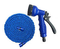 Садовый шланг 30 м Magic Hose синий для полива, садовые поливочные растягивающиеся шланги для дачи 100 ft