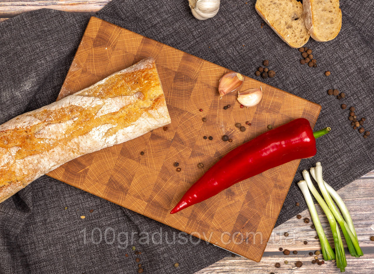 Торцева обробна дошка з дуба + ясеня PAV-Wood 20х30х2,5 см