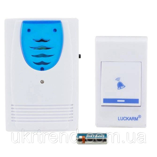Дверний дзвінок від батарейок Luckarm Intelligent 8203 бездротовий. LM-985 Колір: блакитний