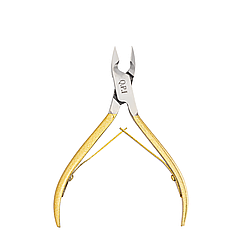 Кусачки для кутикули QPI Professional золоті ручна заточка леза 10 мм QКМ-802