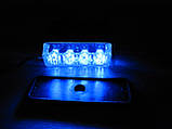 Стробоскоп LED 04В 12В. синій або червоно-синій. Проблисковий маячок, фото 7