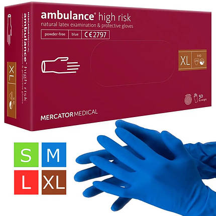 Рукавички Ambulance pf латексні підвищеної міцності (25 пар уп), фото 1