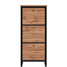 Тумба для взуття з ЛДСП BUT3D Чос Gerbor Дуб тахо/Чорний