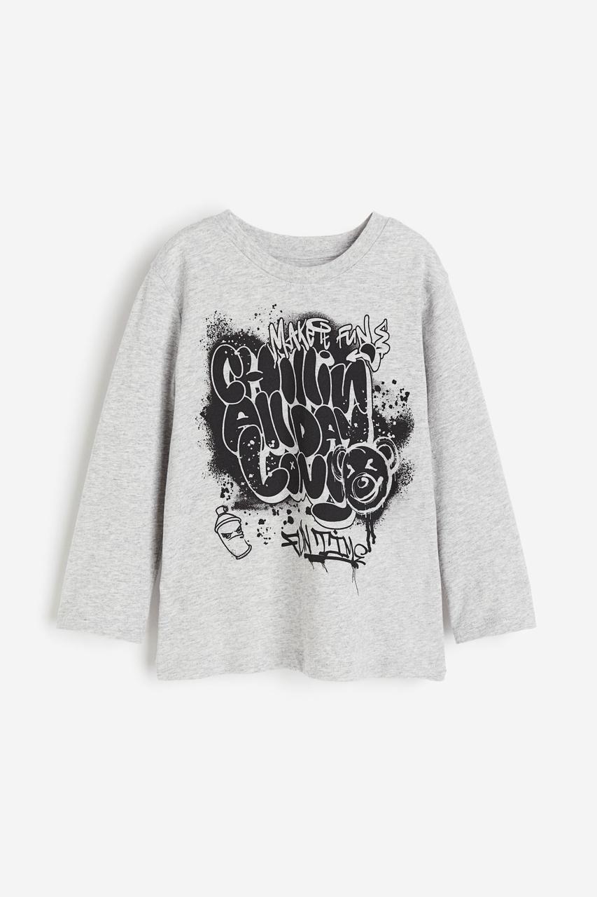 Реглан светло-серый меланж Chillin H&M 98/104, 110/116, 134/140см, фото 1