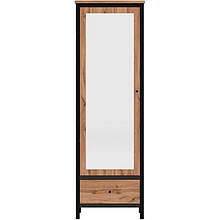 Шафа розпашна з дзеркалом з ЛДСП SZF1D1S Чос Gerbor Дуб тахо/Чорний