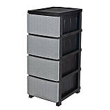 Пластиковий комод ротанг сіро-чорний 86.5х44.5х34.5, фото 2