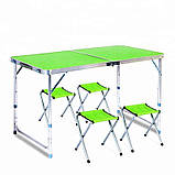 Стіл складаний туристичний для пікніка посилений із 4 стільцями Folding Table Польща стіл і 4 стільці WJ 1896 UO, фото 3