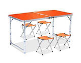 Стіл складаний туристичний для пікніка посилений із 4 стільцями Folding Table Польща стіл і 4 стільці WJ 1896 UO, фото 4