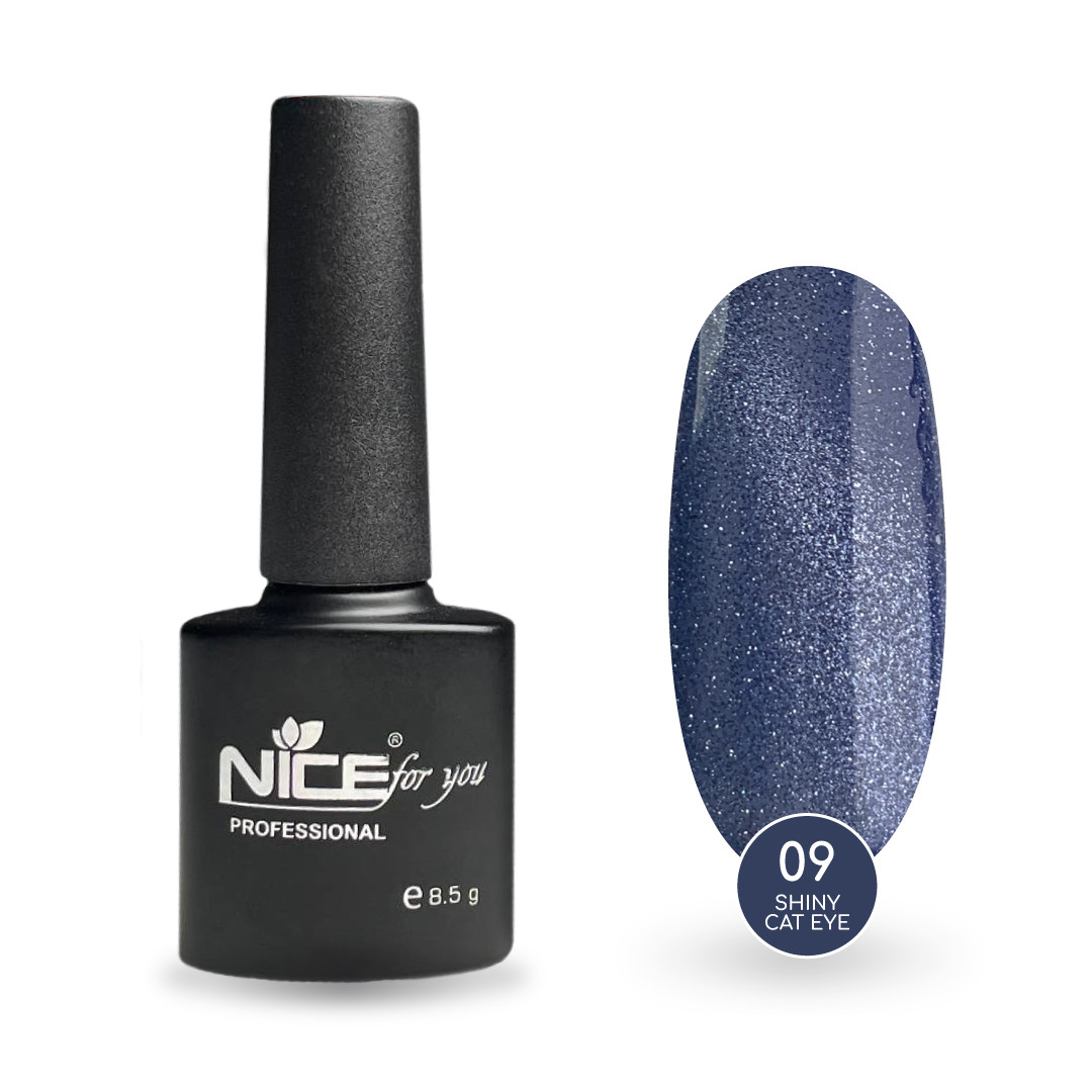 Світловідбивний гель-лак Nice for you Shiny Cat Eye №09 з ефектом кошачого ока Сливовий 8.5 г