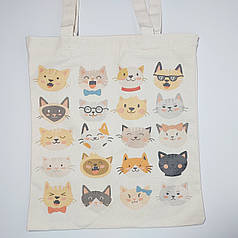 Сумка шоппер з малюнком на блискавці коттон