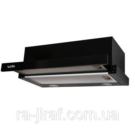 ВИТЯЖКА VENTOLUX GARDA 60 BK (900) LED - Телескопічна на кухню. Витяжка кухонна в Україні. *ЗНИЖКА В ОПИСІ., фото 1