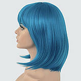 Перука каре BOB колір 08C м'який синій, для сцени, танців, вечірок і розваг. Термоволосся, фото 4