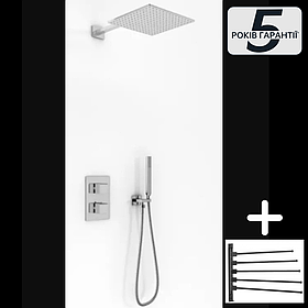 Душовий гарнітур KOHLMAN EXCELENT CHROME + BOX з термостатом латунь