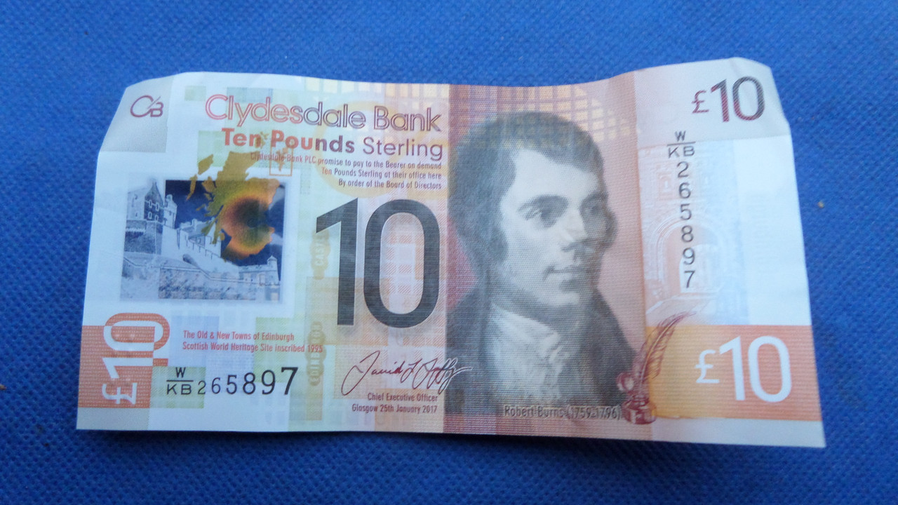 Шотландія 10 фунтів 1995 рік  полімер  №322, фото 1