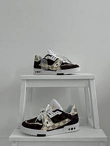 Кросівки жіночі коричневі Louis Vuitton LV Trainer Monogram Damier Brown (11119)