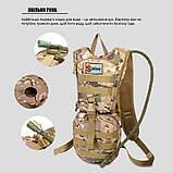 Тактичний гідратор-рюкзак Solve MOLLE 3 л питна система KT6004801 Олива solve, фото 6