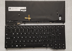 Клавіатура для ноутбука Fujitsu Lifebook U747 e548 u749 Європа чорна сірий фрейм з підсвічуванням без трекпада бв