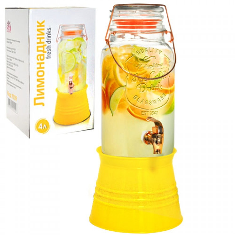 Лимонадник 4 л на підставці у комплекті Відро для льоду, фото 1